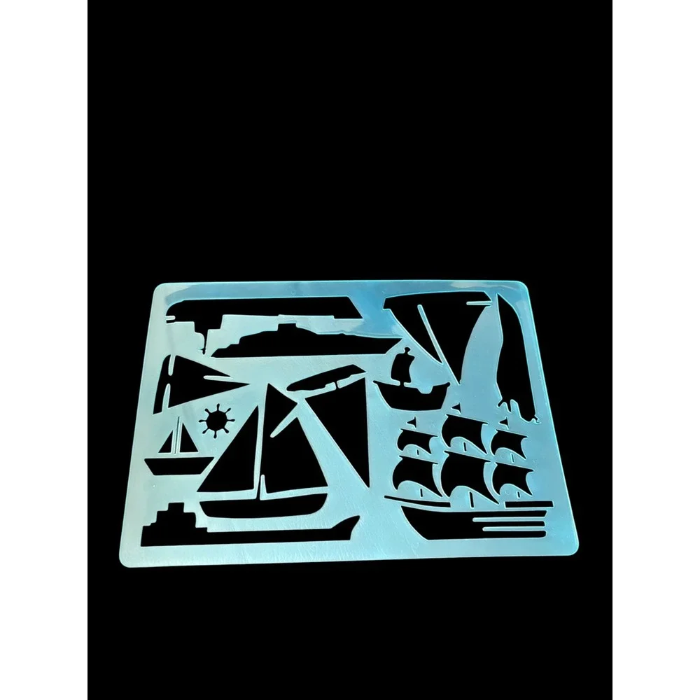 Nautical Boat Stencil Sailboat Sailing Ship Ocean Reusable Plastic Template